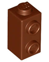 Lego (U) ~ Brick Modified 1 x 1 x 1 2/3 with Studs on Side ~ [Reddish Brown]