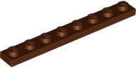 Lego (N) ~ Plate 1 x 8 ~ [Reddish Brown]