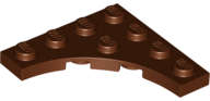 Lego NEW - Plate Modified 4 x 4 with 3 x 3 Curved Cutout~ [Reddish Brown]