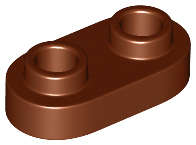 Lego (N) ~ Plate Round 1 x 2 with Open Studs ~ [Reddish Brown]