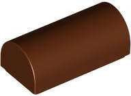 Lego (N) ~ Slope Curved 1 x 2 x 2/3 Double ~ [Reddish Brown]