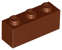 Lego (U) ~ Brick 1 x 3 ~ [Reddish Brown]