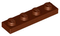 Lego (N) ~ Plate 1 x 4 ~ [Reddish Brown]