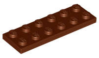 Lego (N) ~ Plate 2 x 6 ~ [Reddish Brown]