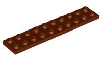 Lego (U) ~ Plate 2 x 10 ~ [Reddish Brown]