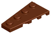Lego (N) ~ Wedge Plate 4 x 2 Left ~ [Reddish Brown]