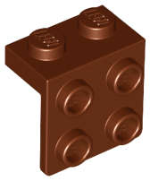 Lego (N) ~ Bracket 1 x 2 - 2 x 2 ~ [Reddish Brown]