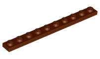Lego (N) ~ Plate 1 x 10 ~ [Reddish Brown]