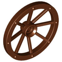 Lego (N) ~ Wheel Wagon Large 33mm D. Hole Notched for Wheels Holder Pin ~ [Reddish Brown]
