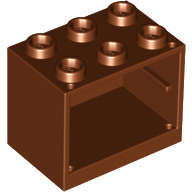 Lego (N) ~ Container Cupboard 2 x 3 x 2 - Hollow Studs ~ [Reddish Brown]