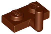 Lego (N) ~ Plate Modified 1 x 2 with Bar Arm Up (Horizontal Arm 5mm) ~ [Reddish Brown]