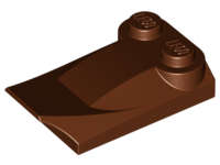 Lego (U) ~ Slope Curved 3 x 2 x 2/3 with 2 Studs Wing End ~ [Reddish Brown]