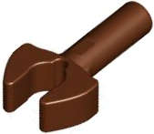 Lego (N) ~ Bar 1L with Clip Mechanical Claw - Cut Edges and Hole on Side ~ [Reddish Brown]