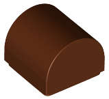 Lego (N) ~ Slope Curved 1 x 1 x 2/3 Double ~ [Reddish Brown]