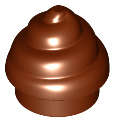Lego (N) ~ Plate Round 1 x 1 with Horizontal Swirl / Twist ~ [Reddish Brown]