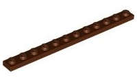Lego (U) ~ Plate 1 x 12 ~ [Reddish Brown]