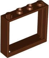 Lego (N) ~ Window 1 x 4 x 3 - No Shutter Tabs ~ [Reddish Brown]
