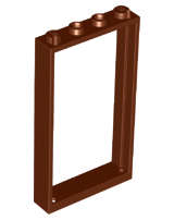 Lego (N) ~ Door Frame 1 x 4 x 6 with 2 Holes on Top and Bottom ~ [Reddish Brown]