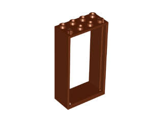 Lego (N) ~ Door Frame 2 x 4 x 6 ~ [Reddish Brown]