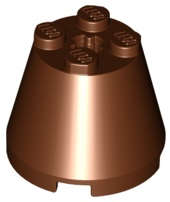 Lego (N) ~ Cone 3 x 3 x 2 ~ [Reddish Brown]