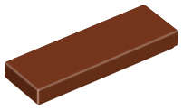 Lego (N) ~ Tile 1 x 3 ~ [Reddish Brown]