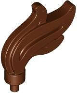 Lego (N) ~ Minifigure Plume Feather Triple Compact / Flame / Water with Small Pin ~ [Reddish Brown]