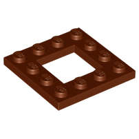 Lego (N) ~ Plate Modified 4 x 4 with 2 x 2 Open Center ~ [Reddish Brown]