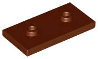 Lego (N) ~ Plate Modified 2 x 4 with 2 Studs (Double Jumper) ~ [Reddish Brown]