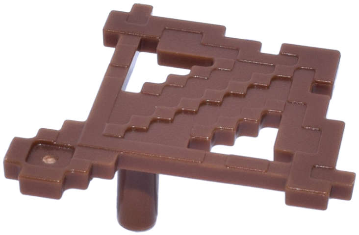 Lego (N) ~ Minifigure Weapon Crossbow with Arrow Pixelated (Minecraft) ~ [Reddish Brown]