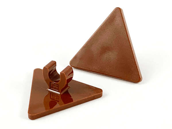 Lego (U) ~ Road Sign 2 x 2 Triangle with Open O Clip ~ [Reddish Brown]