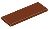 Lego (N) ~ Tile 2 x 6 ~ [Reddish Brown]