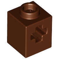 Lego (N) ~ Technic Brick 1 x 1 with Axle Hole ~ [Reddish Brown]