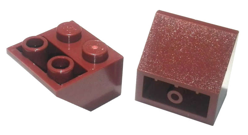Lego (N) ~ Slope Inverted 45 2 x 2 with Hollow Round Bottom Tube ~ [Reddish Brown]
