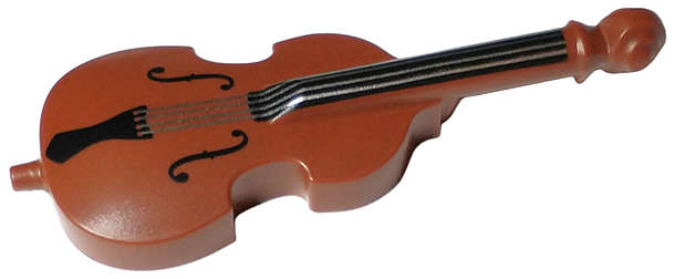 Lego (N) ~ Minifigure Utensil Musical Instrument Double Bass with Black Neck Tailp ~ [Reddish Brown]