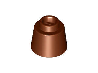 Lego (N) ~ Cone 1 1/6 x 1 1/6 x 2/3 (Fez) ~ [Reddish Brown]