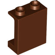 Lego (U) ~ Panel 1 x 2 x 2 with Side Supports - Hollow Studs ~ [Reddish Brown]
