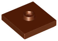 Lego (U) ~ Plate Modified 2 x 2 with Groove and 1 Stud in Center (Jumper) ~ [Reddish Brown]