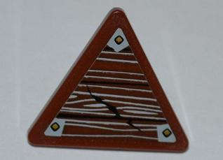 Lego (U) ~ Road Sign 2 x 2 Triangle with Clip with Wood Grain and 3 Nails Pattern ~ [Reddish Brown]