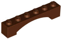 Lego (N) ~ Arch 1 x 6 Raised Arch ~ [Reddish Brown]