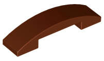 Lego (N) ~ Slope Curved 4 x 1 x 2/3 Double ~ [Reddish Brown]