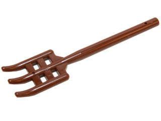 Lego (N) ~ Minifigure Utensil Pitchfork - Handle with Flat End ~ [Reddish Brown]