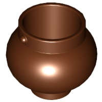Lego (N) ~ Minifigure Utensil Pot Small with Handle Holders ~ [Reddish Brown]