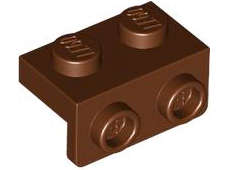 Lego (N) ~ Bracket 1 x 2 - 1 x 2 ~ [Reddish Brown]