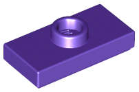 Lego (U) ~ Plate Modified 1 x 2 with 1 Stud with Groove and Bottom Stud Holder (Jum ~ [Dark Purple]