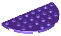 Lego (N) ~ Plate Round Half 4 x 8 ~ [Dark Purple]