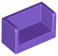 Lego NEW - Panel 1 x 2 x 1 with Rounded Corners and 2 Sides~ [Dark Purple]