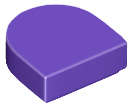 Lego (N) ~ Tile Round 1 x 1 Half Circle Extended ~ [Dark Purple]