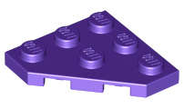 Lego (U) ~ Wedge Plate 3 x 3 Cut Corner ~ [Dark Purple]