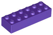 Lego (N) ~ Brick 2 x 6 ~ [Dark Purple]