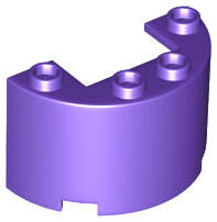 Lego (N) ~ Cylinder Half 2 x 4 x 2 with 1 x 2 Cutout ~ [Dark Purple]